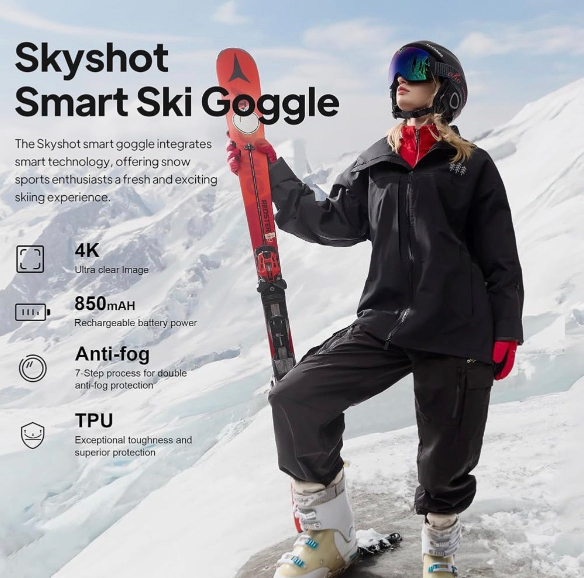 4K POV Camera Goggles side view